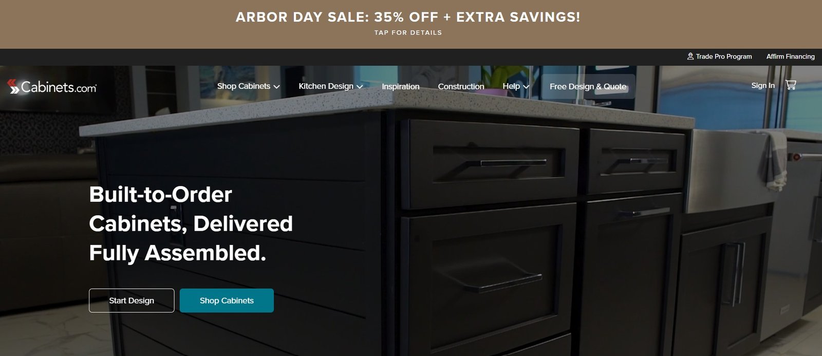 Cabinets.com homepage